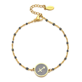 Enamel Zodiac Sign Bead Bracelet - zuzumia