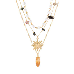 Crystal Sunflower Necklace Set