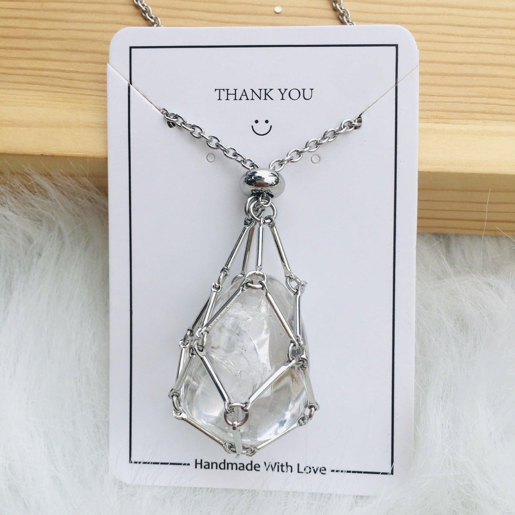 empty stone holder necklace crystal quartz