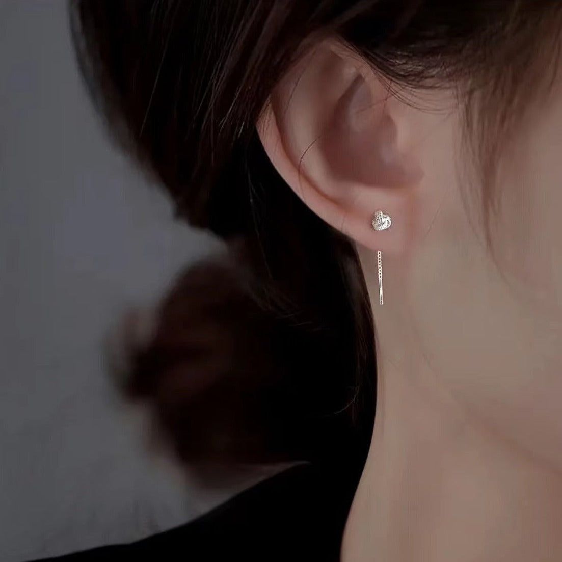 Good Luck Knot Chain Earrings