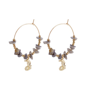 Natural Stones Hoop Earrings - zuzumia