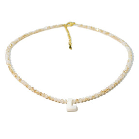 Handmade Inital Letter Beads Necklace - zuzumia