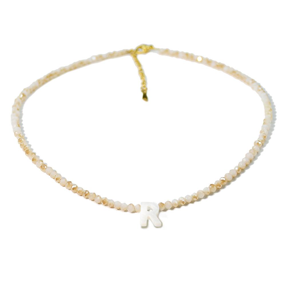 Handmade Inital Letter Beads Necklace