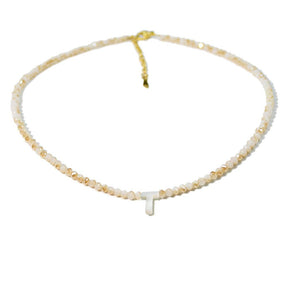 Handmade Inital Letter Beads Necklace - zuzumia