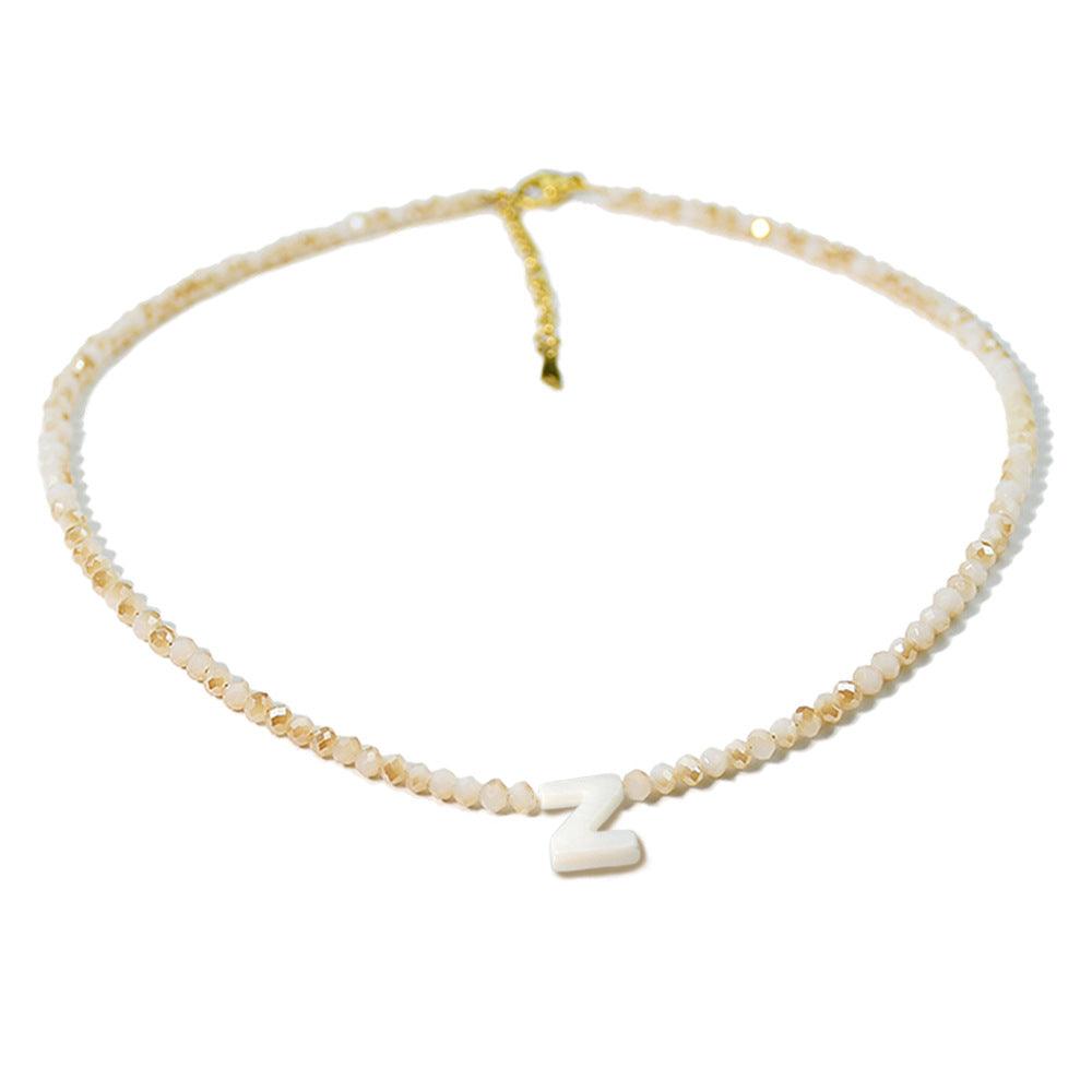 Handmade Inital Letter Beads Necklace - zuzumia