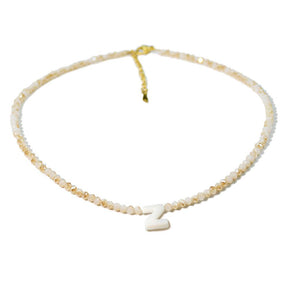Handmade Inital Letter Beads Necklace - zuzumia