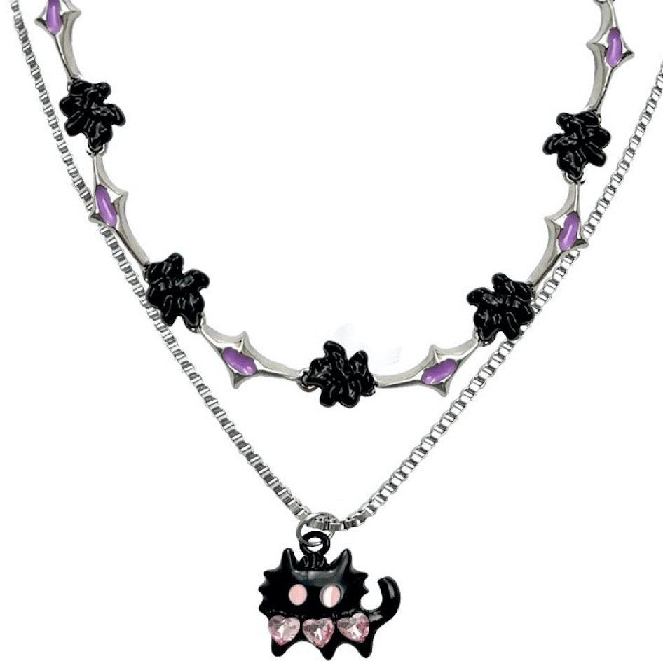 Y2K Double Layer Cat Necklace