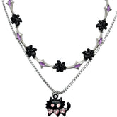 Y2K Double Layer Cat Necklace - zuzumia