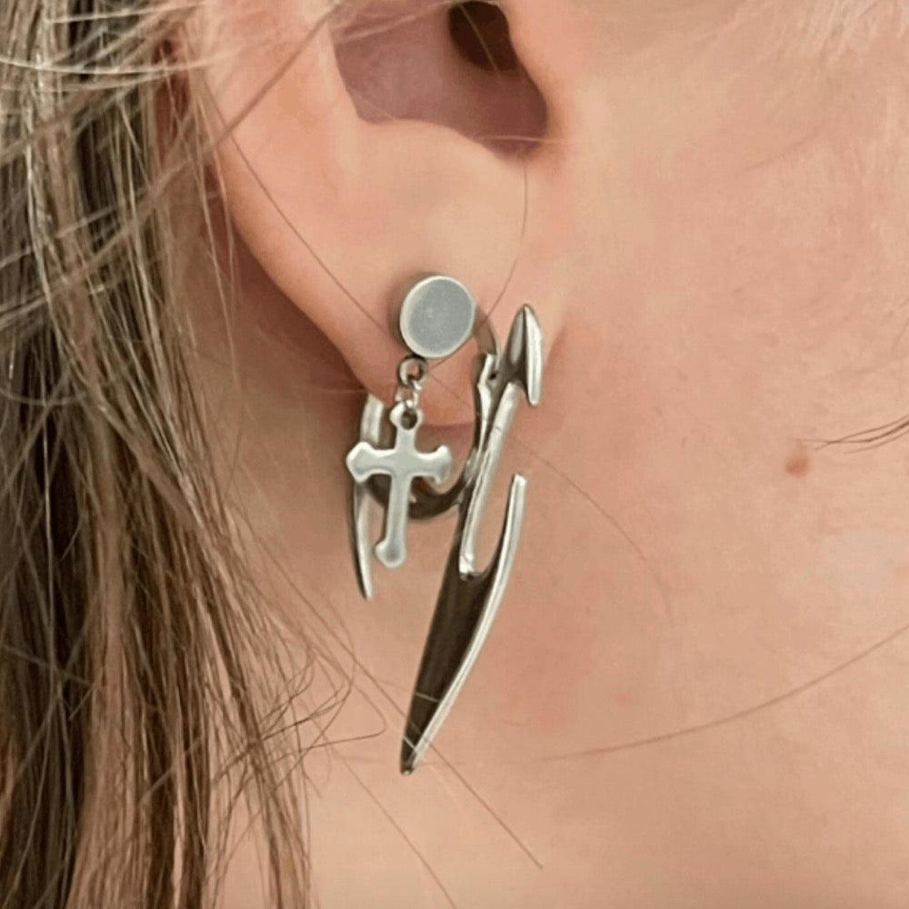 Cyberpunk Mechanical Metal Earring - zuzumia