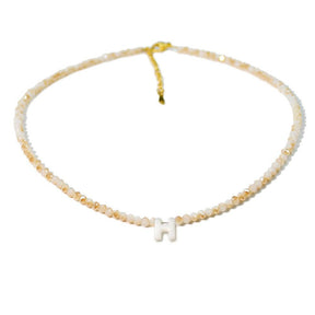 Handmade Inital Letter Beads Necklace - zuzumia