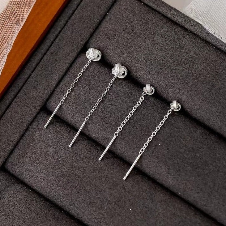 Good Luck Knot Chain Earrings