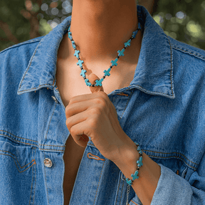 Cross Turquoise Jewelry Set