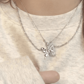 Double-Layered Butterfly Necklace