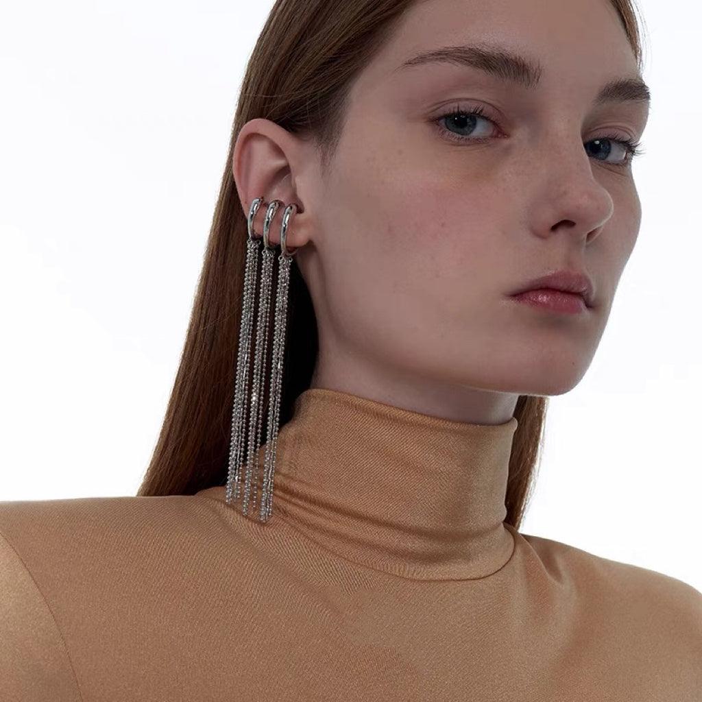 Non-Piercing Long Tassel Ear Clip - zuzumia