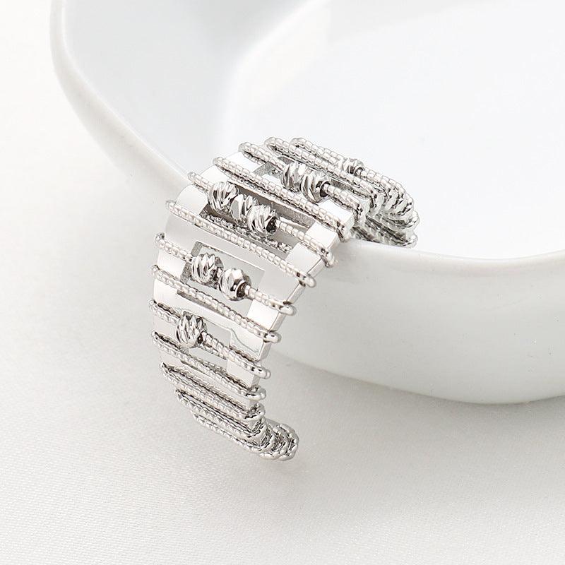 Hollow Beaded Open Ring - zuzumia