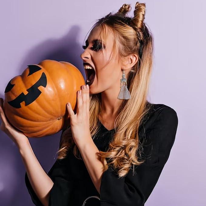 Halloween Skeleton Drop Earrings - zuzumia