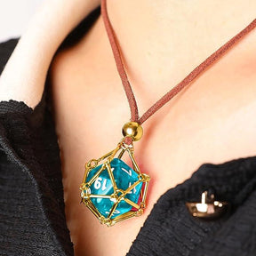 Removable Geometric D20 Dice Holder Necklace - zuzumia