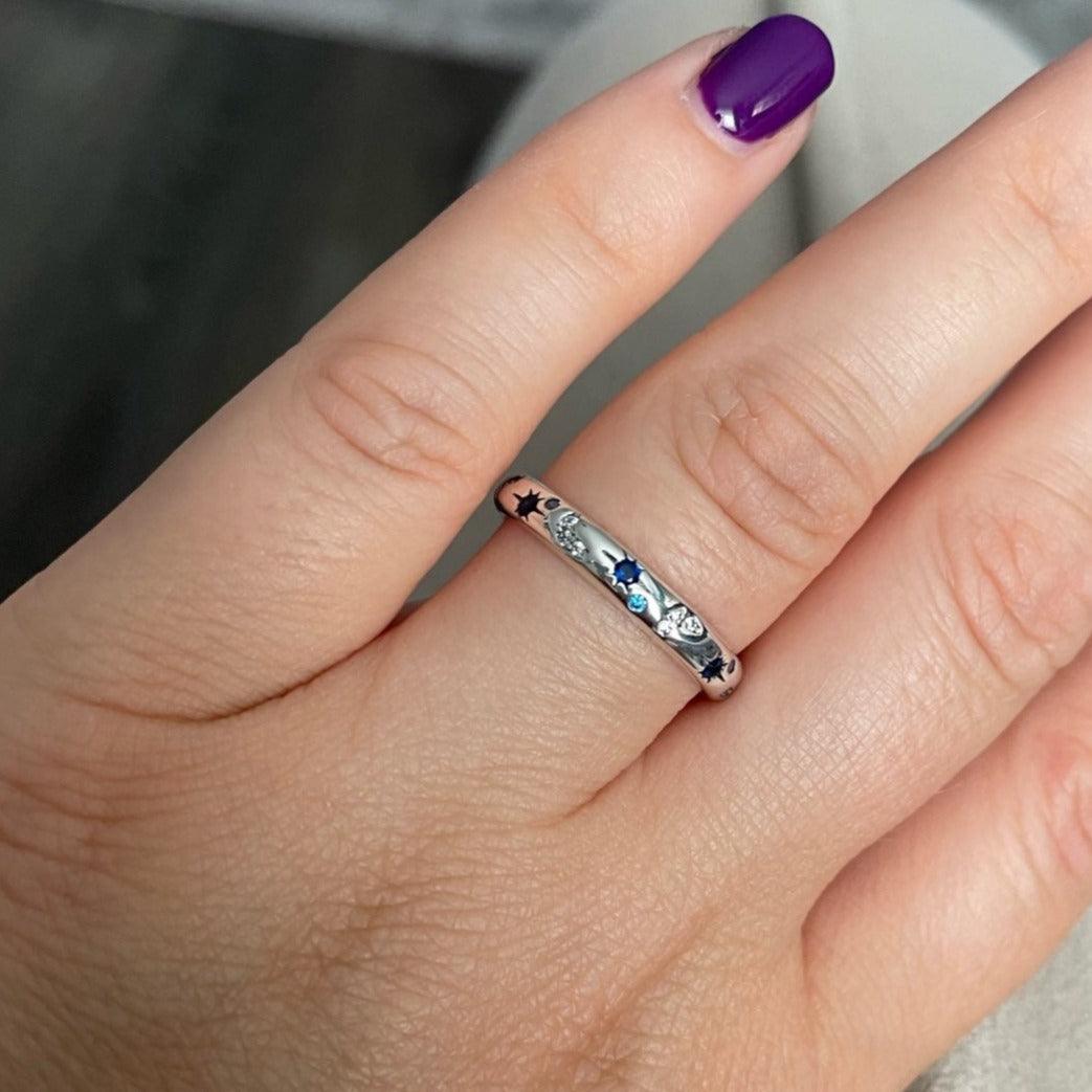 Zircon Star Moon Rings - zuzumia