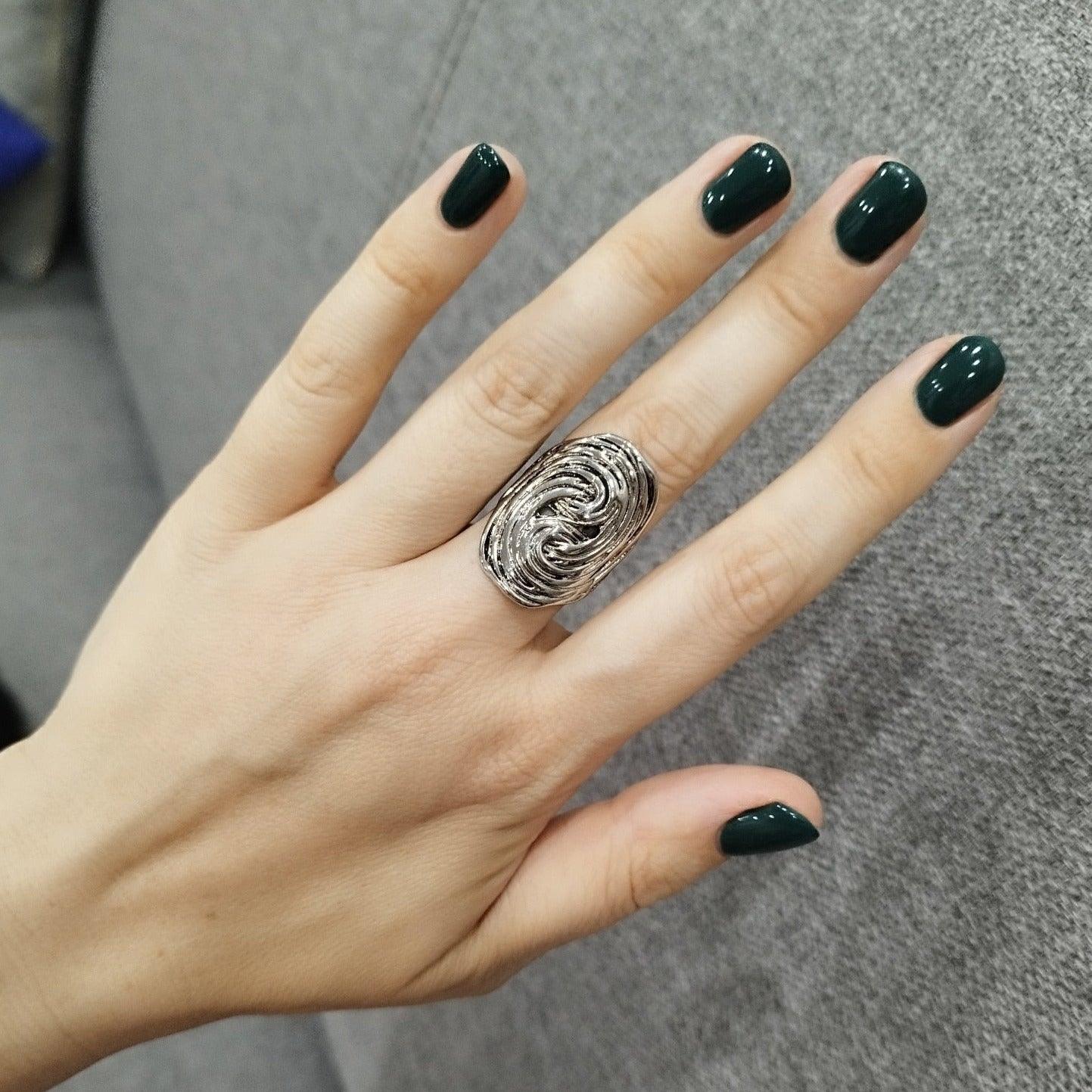 Fingerprint Irregular Ring - zuzumia