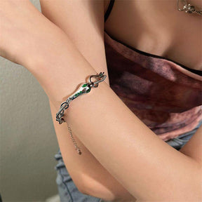 Double-Layered Slytherin Snake Jewelry Set - zuzumia