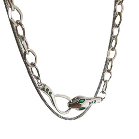 Double-Layered Slytherin Snake Jewelry Set - zuzumia