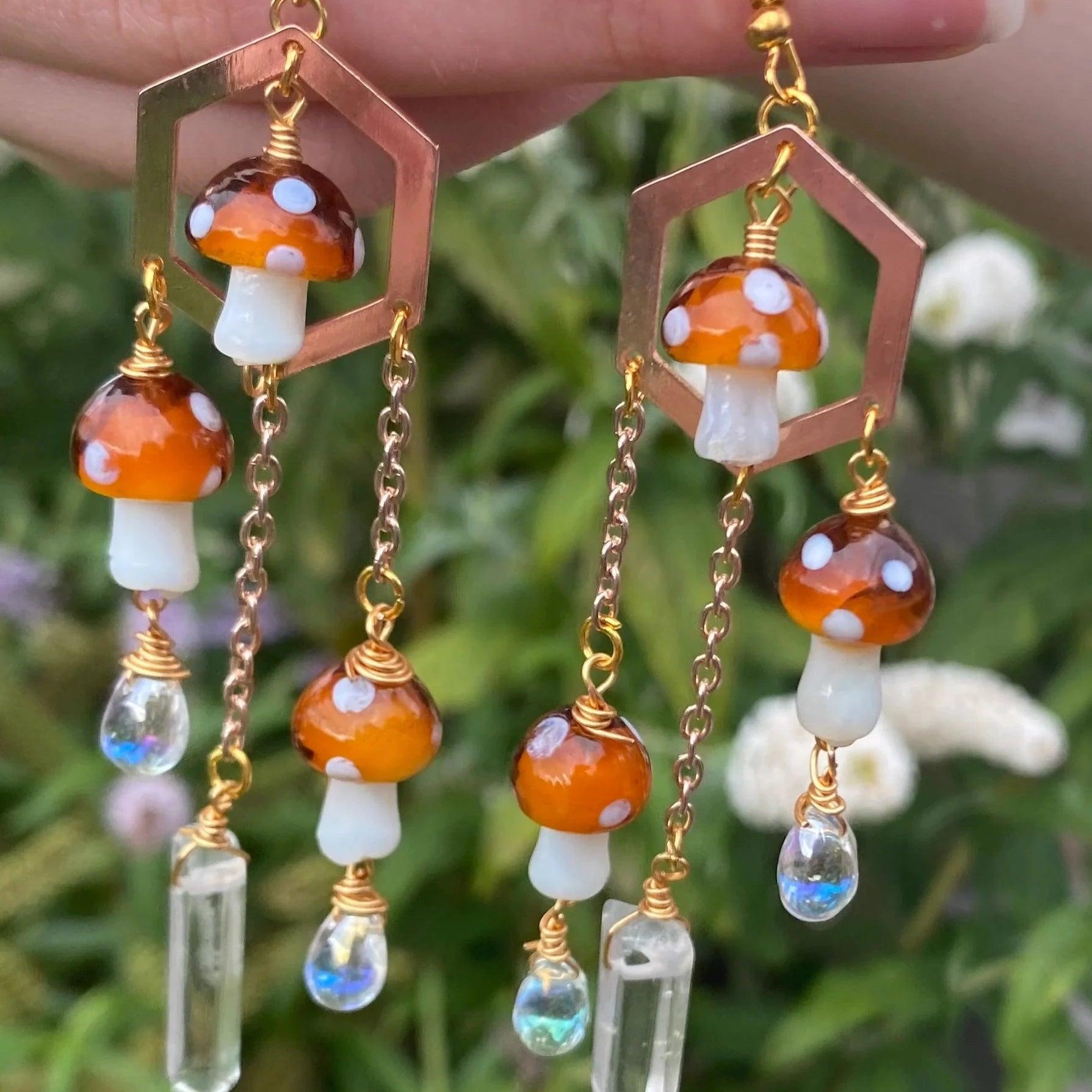 Woodland Mushroom Earrings - zuzumia