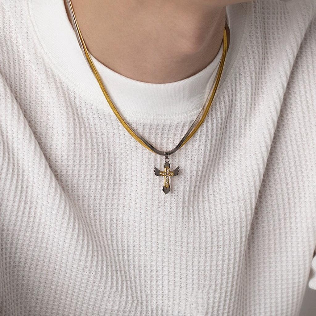 Wings of Redemption Cross Necklace - zuzumia