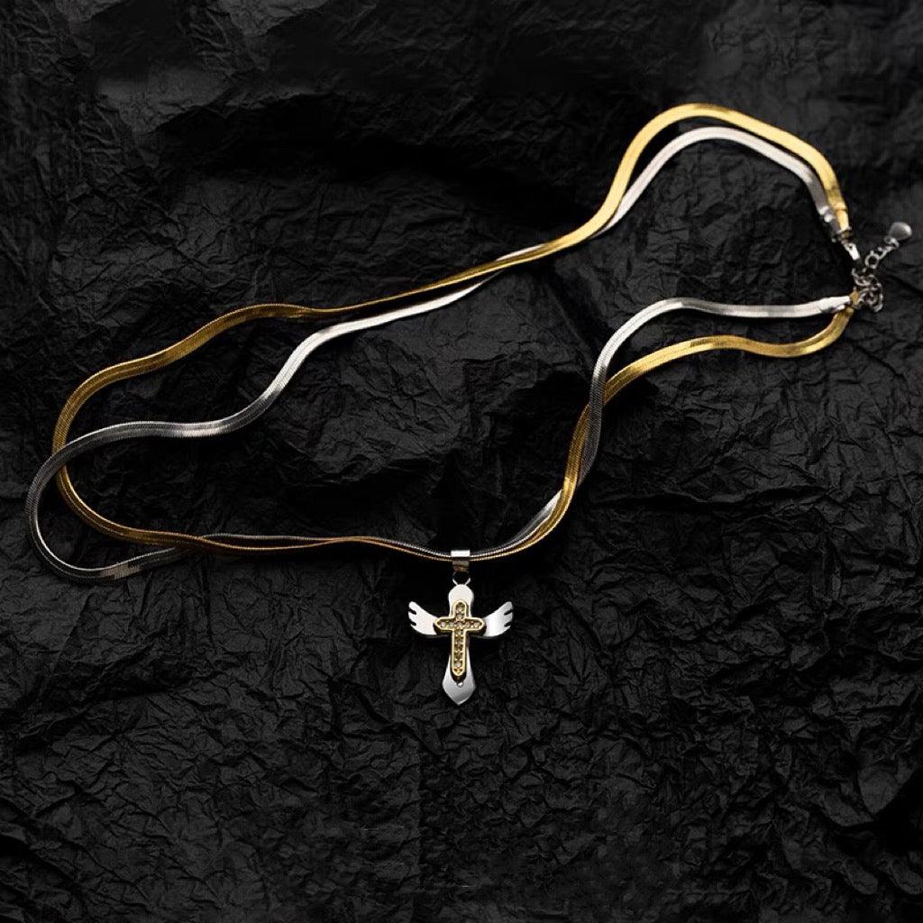 Wings of Redemption Cross Necklace - zuzumia
