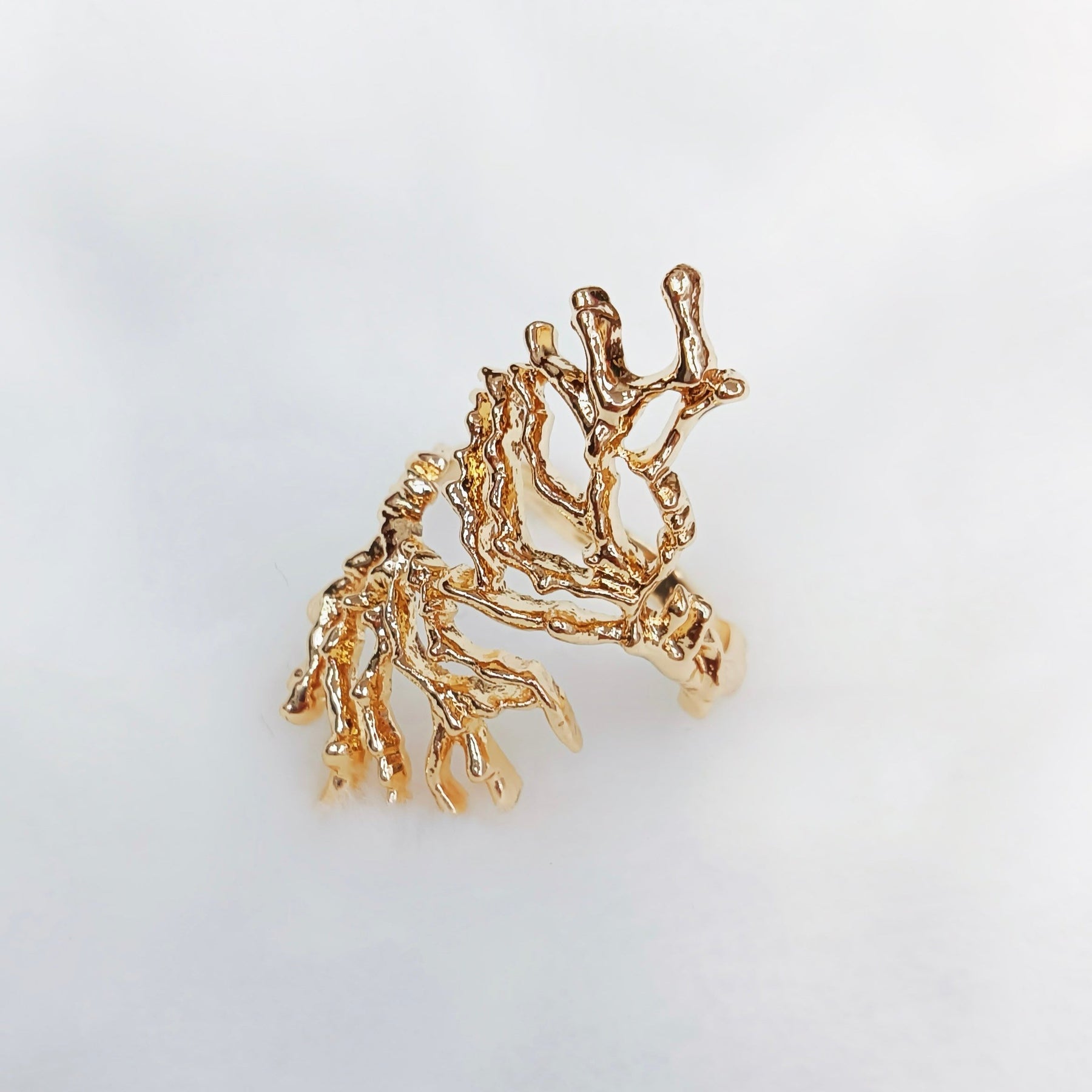 Irregular Hollowed-Out Coral Ring