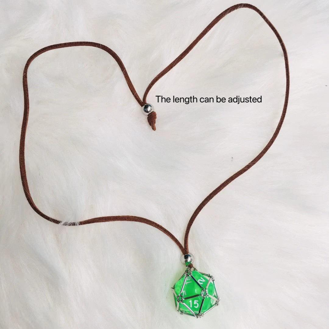 Removable Geometric D20 Dice Holder Necklace - zuzumia