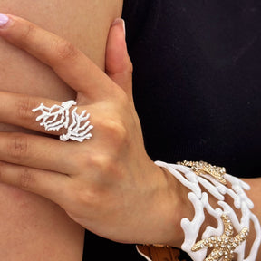 Irregular Hollowed-Out Coral Ring