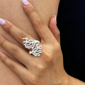 Irregular Hollowed-Out Coral Ring