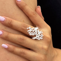Irregular Hollowed-Out Coral Ring