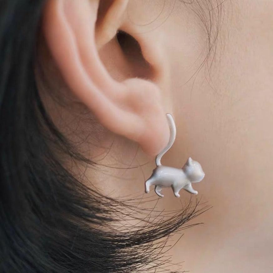 Cute Running Cat Earrings