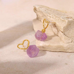 Amethyst Gemstone Vintage Earrings - zuzumia