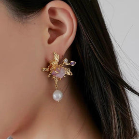 Amethyst Gemstone Vintage Earrings - zuzumia
