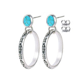 Natural Stone Hoop Earrings - zuzumia