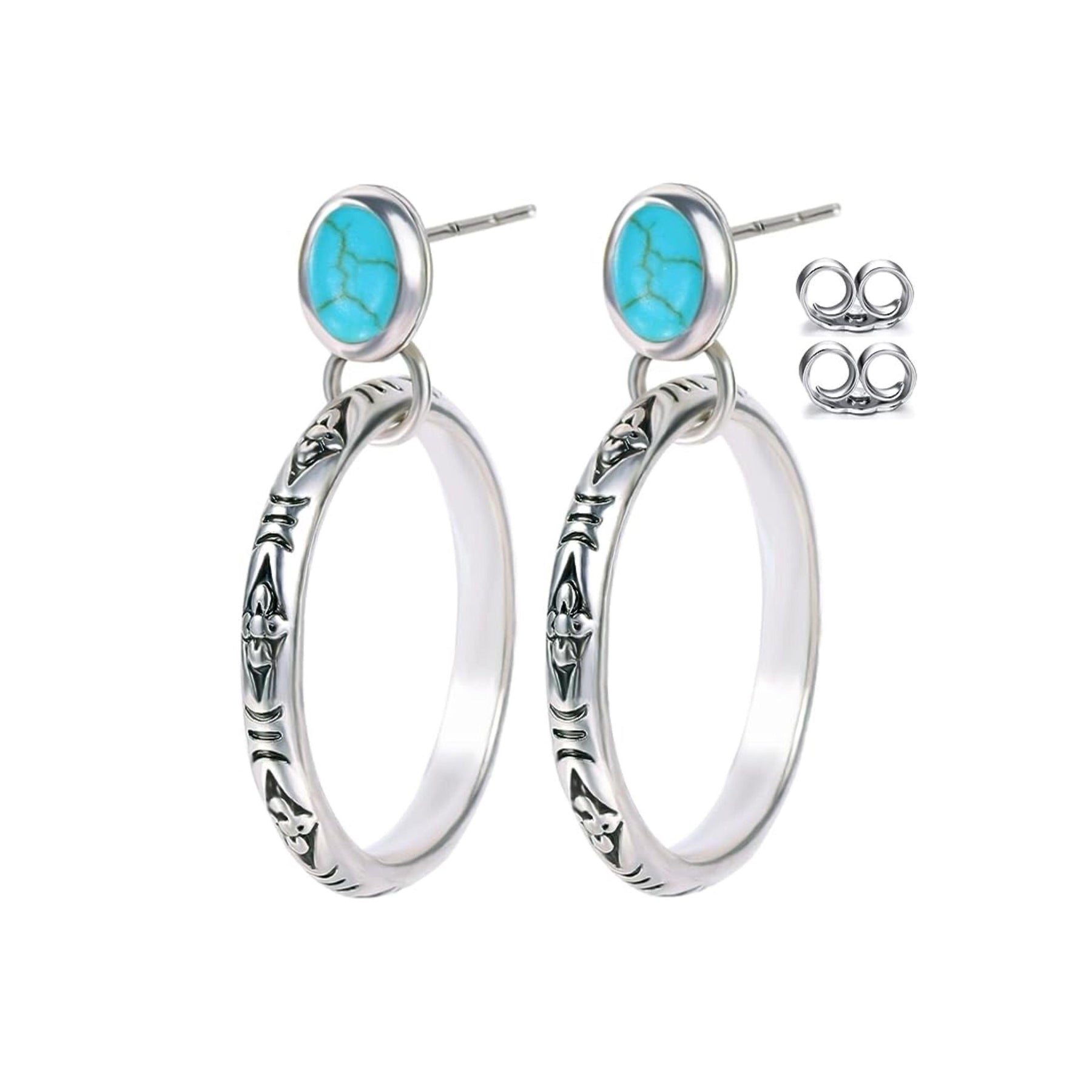 Natural Stone Hoop Earrings - zuzumia