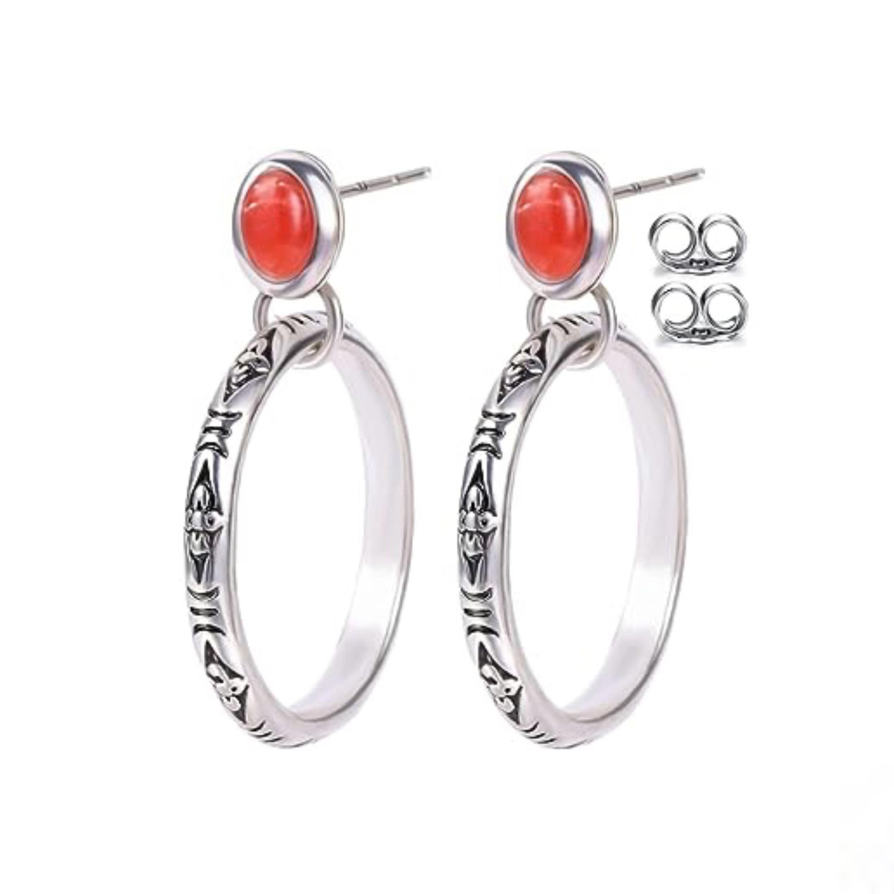 Natural Stone Hoop Earrings - zuzumia