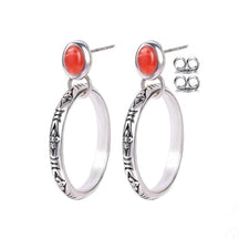 Natural Stone Hoop Earrings - zuzumia
