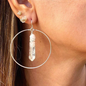 Crystal Quartz Hoop Earrings