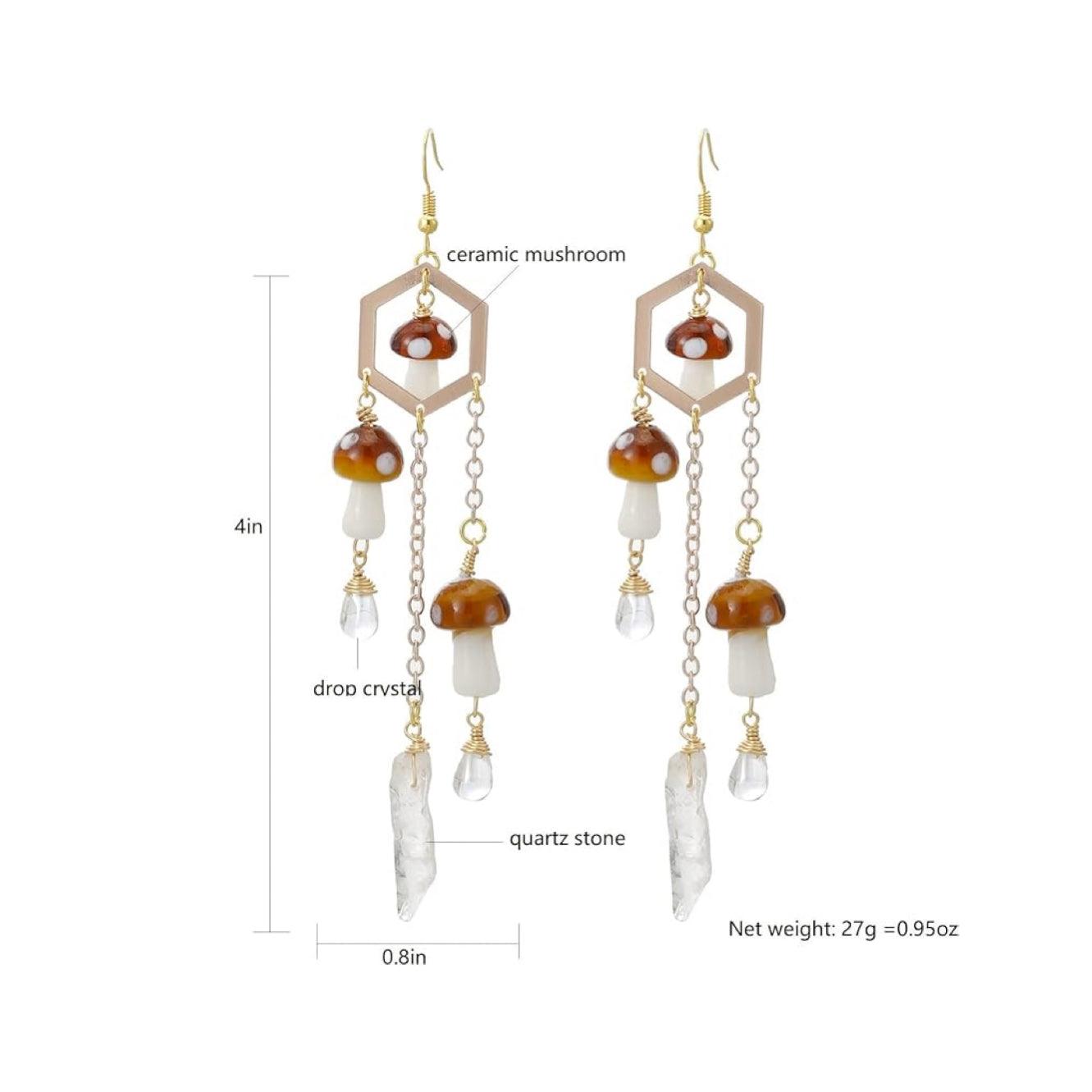 Woodland Mushroom Earrings - zuzumia