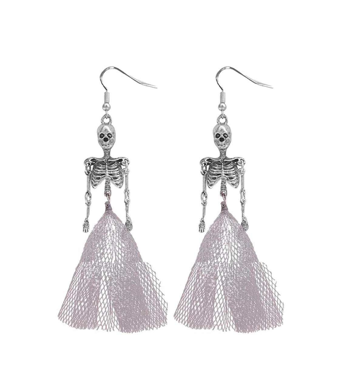 Halloween Skeleton Drop Earrings - zuzumia