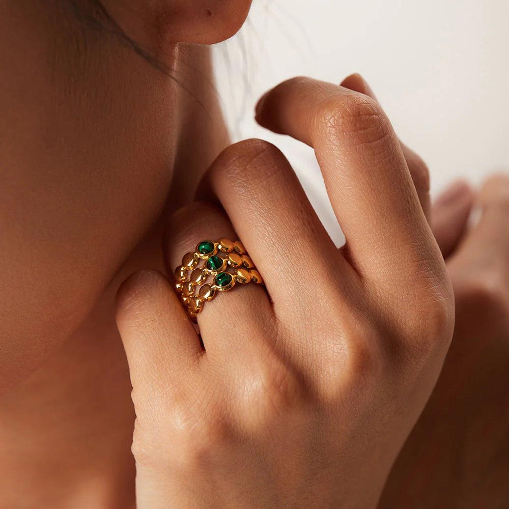 Malachite Vintage Rings - zuzumia