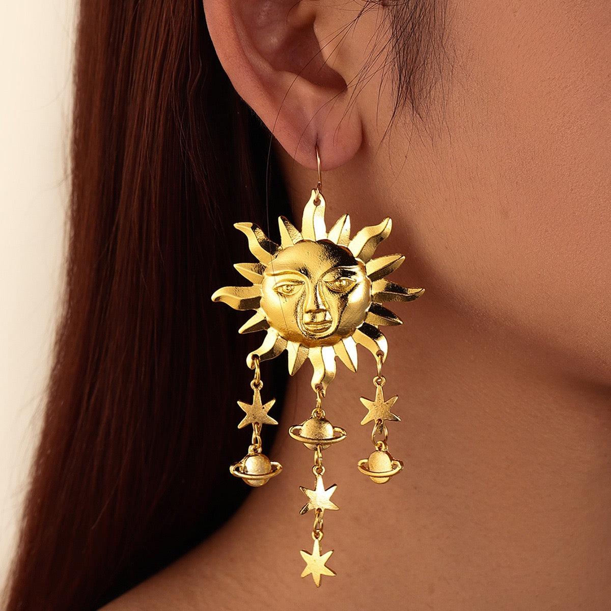 Sun Star Dangle Earrings - zuzumia