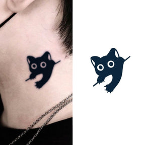 Black Cat Herbal Temporary Tattoos Sticker