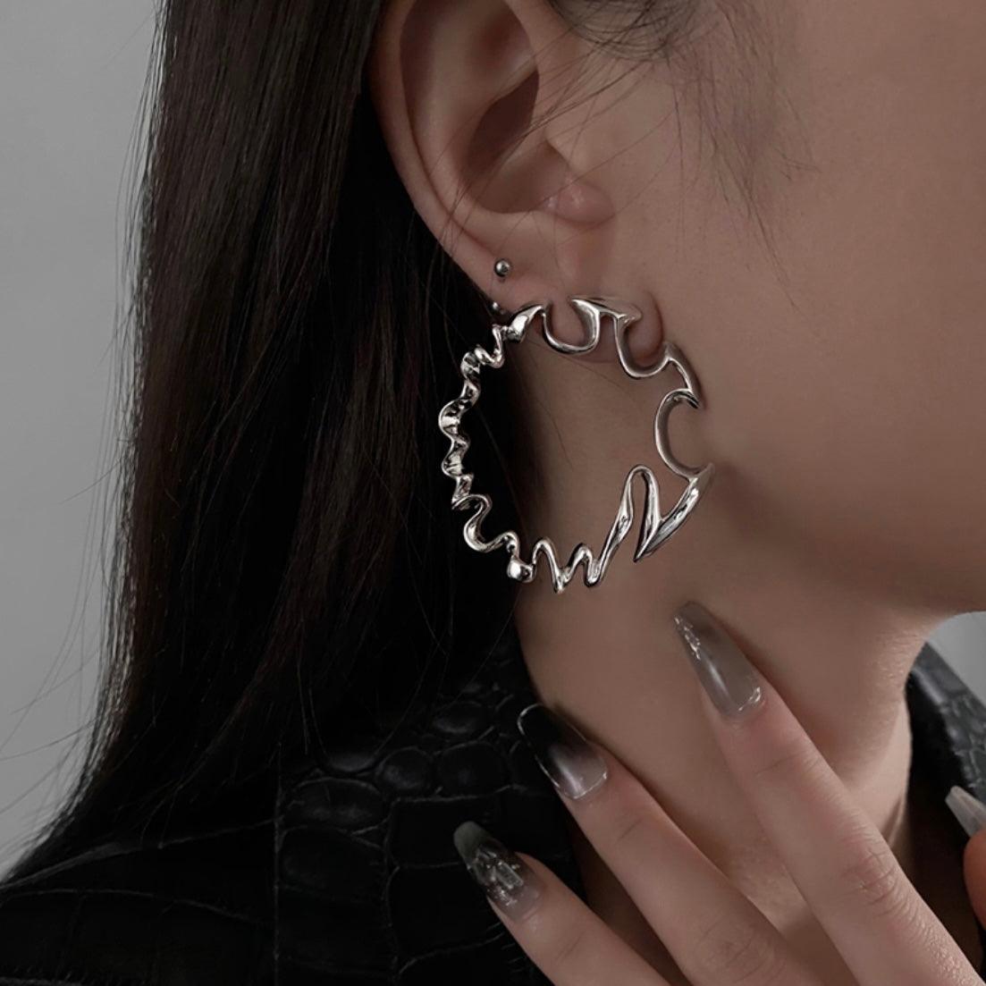 Irregular Hoop Earrings - zuzumia