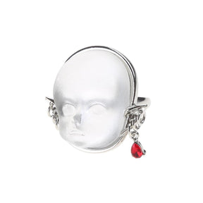 Cyberpunk Baby Face Ring Earrings - zuzumia