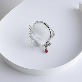 Cyberpunk Baby Face Ring Earrings - zuzumia