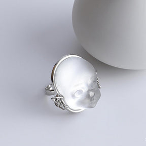 Cyberpunk Baby Face Ring Earrings - zuzumia